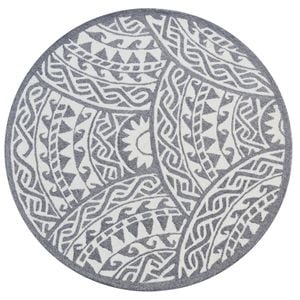 Ariel Handmade Round Wool Rug-6264-Light Grey-150x150cm