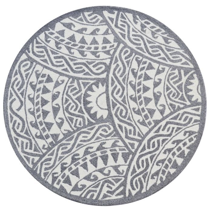 Ariel Handmade Round Wool Rug-6264-Light Grey-150x150cm