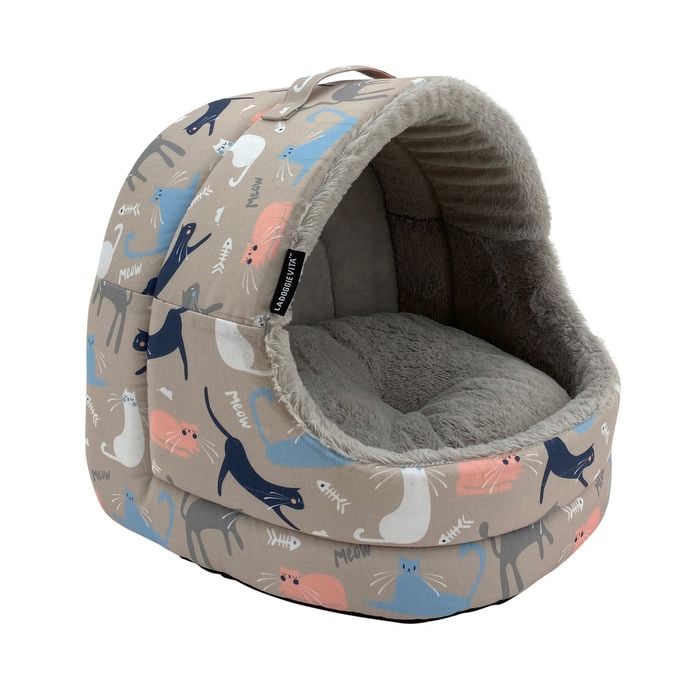 La Doggie Vita Catisse Hooded Taupe Cat House