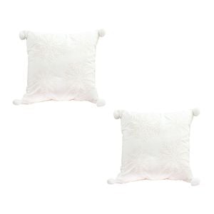 SOGA 2X 45cm White Soft Plush Throw Pillows