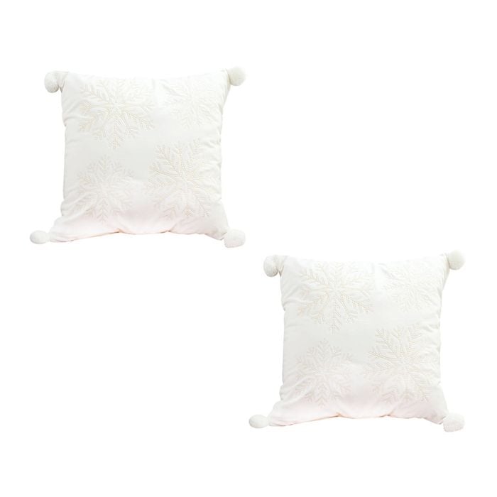 SOGA 2X 45cm White Soft Plush Throw Pillows