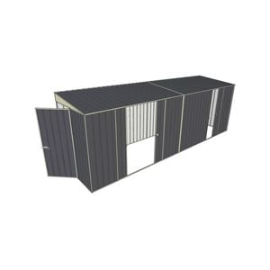 Build-a-Shed 1.5 x 6 x 2m Skillion Double and Single Sliding Side Doors Shed - Grey