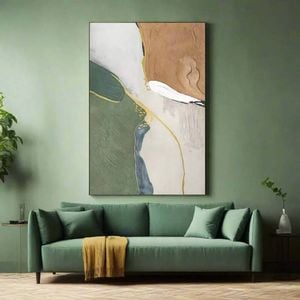 Abstractwhispers: Hand Painted Modern Oil Painting (75x120cm)