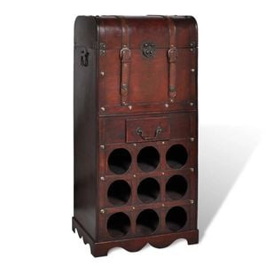 vidaXL Wine Rack for 9 Bottles with Storage Organiser Stand Cabinet