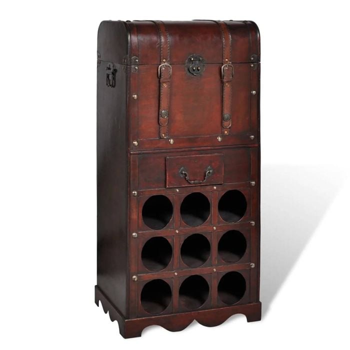 vidaXL Wine Rack for 9 Bottles with Storage Organiser Stand Cabinet