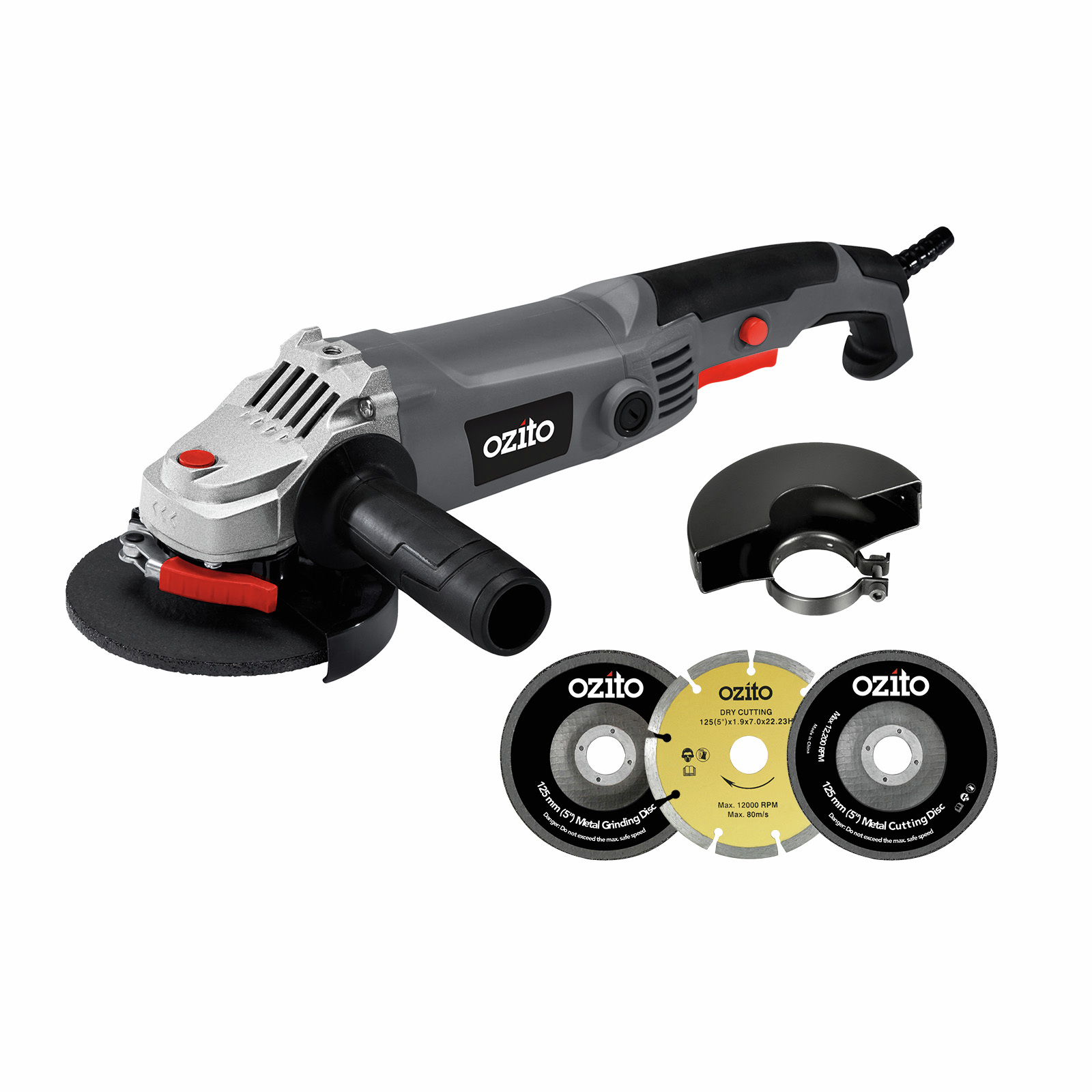 Ozito 125mm 1200W Angle Grinder Kit With 3 Discs product image