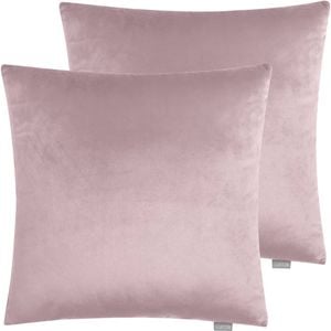 Velvet Square Cushion Cover 2pcs Pack - Light Pink