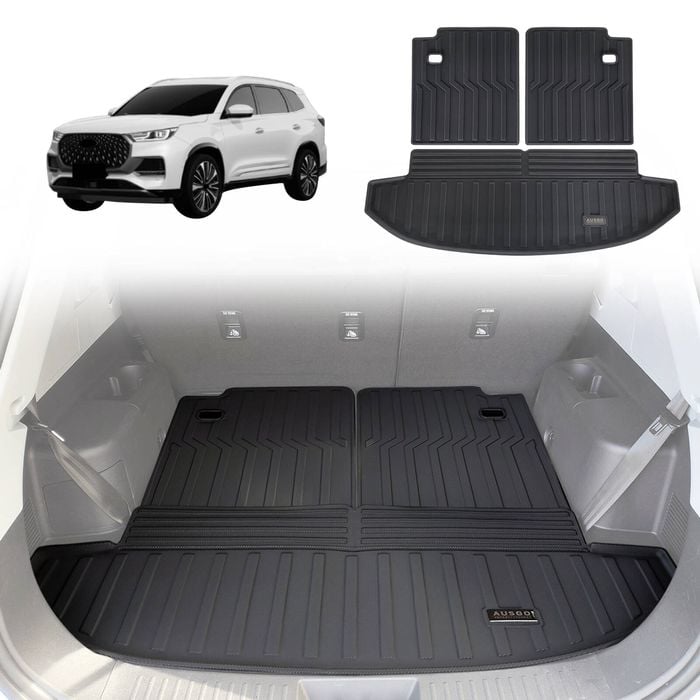 AUSGO Boot Liner for Chery Tiggo 8 Pro Max 2024-Onwards 3-Piece Set Cargo Trunk Mat Boot Mat