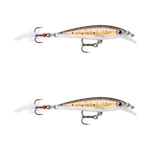 2x Rapala 6cm X Rap Jerkbait/Slashbait Hard Body Fishing Lures - Brown Trout