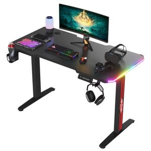 Advwin Electric Standing Desk Gaming Desk RGB LED Height Adjustable Black 120cm