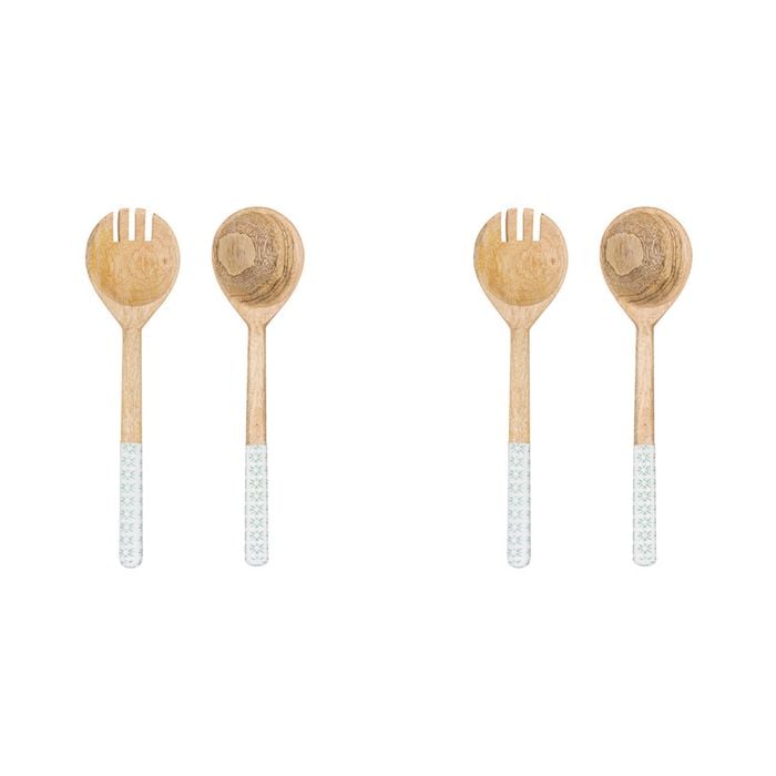 2x Ladelle Chelsea Mango Wood Salad Servers Spoon/Fork Kitchen Serving Set
