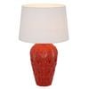 Telbix Madrid Contemporary Table Desk Lamp Light Fabric Ceramic White Red Gloss