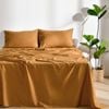 Dreamaker Linen Cotton Sheet Set Rust - Super King Bed