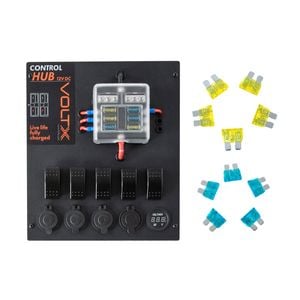 VoltX 12V Control Box Fuse & 50A Mount Holder Kit Caravan 4WD Solar Battery Setup