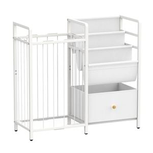 Advwin 3-in-1 Kids Bookshelf Toy Storage 3-Tier Toddler Bookcase w/ Stuffed Animal Storage & Drawer White