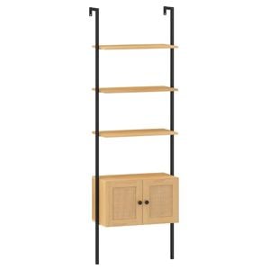 Costway 5-tier Bookshelf Ladder Bookcase Cabinet Natural
