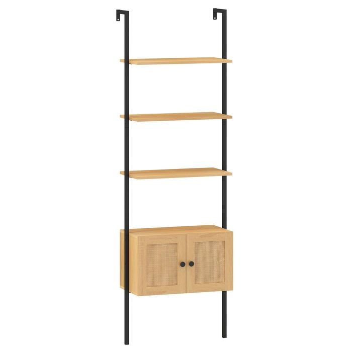 Costway 5-tier Bookshelf Ladder Bookcase Cabinet Natural