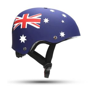 Aha Superstore Hard Shell Adjustable Biking Safety Helmet Australian Flag Medium