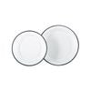Argon Tableware White Enamel Deep Bowls Set - 2 Sizes - Navy - 2pc