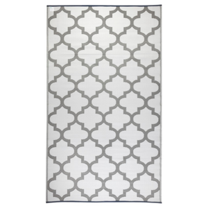 Fab Habitat 180x270cm Grey And White Tangier Trellis Recycled Plastic Outdoor Rug
