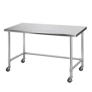 Cefito 1524x762mm Stainless Steel Kitchen Bench w/ Splashback Work Table Prep Bench Commercial 430