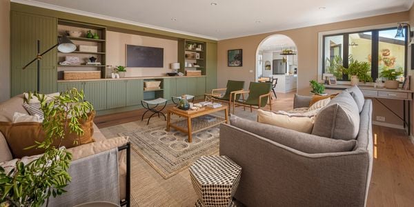 living room with couch and tables