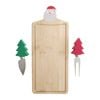 Gibson Gifts Christmas Themed Bamboo Board w/ Two Cheese Knives 35x120x285mm