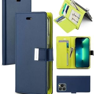 Goospery Rich Diary case for iPhone 15 - Navy