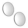 Oikiture Wall Mirrors Round 80cm Black Set of 2 Home Decor