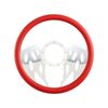 Cal Custom 14" Fire Billet Aluminium Steering Wheel, Red Leather Half-Wrap
