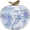 LVD Porcelain Jar Tabletop Home Decor 13cm Gold Bird Boho