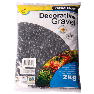 Aqua One Decorative Gravel Black 7mm 2kg (10283BK)