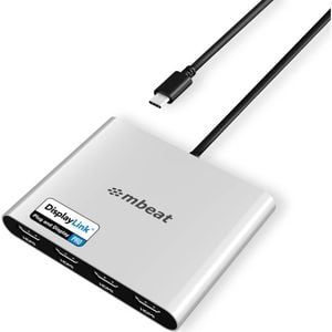 Mbeat Usb-c Quad 4k Hdmi Displaylink Adapter With Pd Pass-through Charging