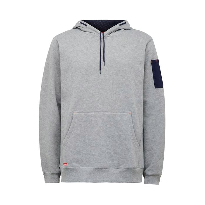 Hard Yakka Grey Brushed Fleece Hoodie - Size S