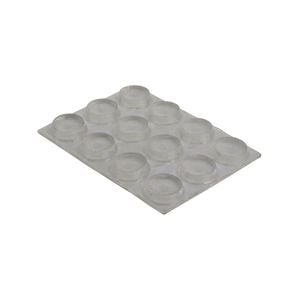 Surface Gard 13mm Clear Round Rubber Bumper - 12 Pack