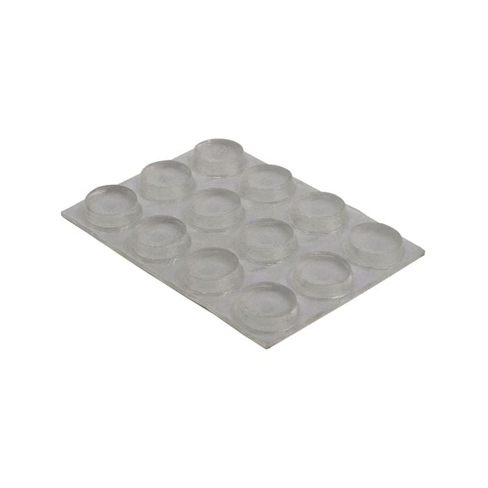 Surface Gard 13mm Clear Round Rubber Bumper - 12 Pack
