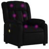 vidaXL Massage Recliner Chair Reclining Armchair Single Sofa Black Faux Leather