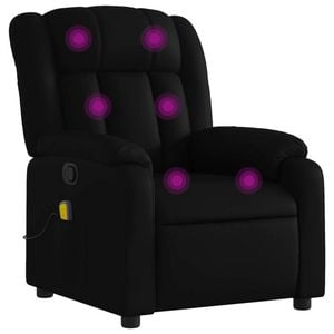 vidaXL Massage Recliner Chair Reclining Armchair Single Sofa Black Faux Leather