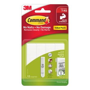 Command™ Large White Adhesive Picture Hanging Strips Value Pack - 12 Pack