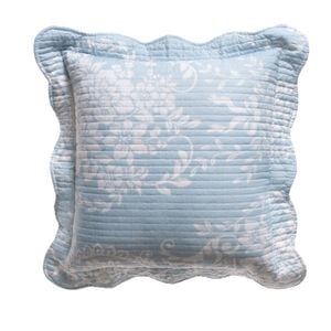 Bianca Florence Blue White Square Cushion 43 x 43 cm