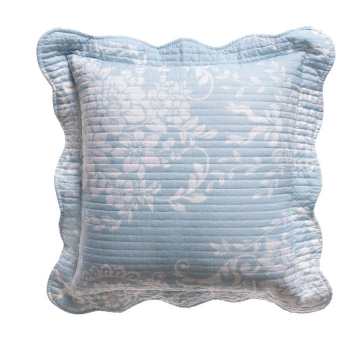 Bianca Florence Blue White Square Cushion 43 x 43 cm
