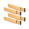 Carla Home 4 Pack Bamboo Adjustable Kitchen Drawer Dividers (large, 44-55 Cm)
