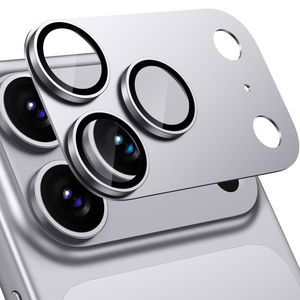 Tough On iPhone 18 Pro Max / 17 Pro Max Matte Metal Camera Lens Protector Tempered Glass Aluminium Alloy Silver