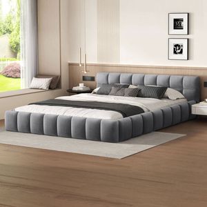ALFORDSON Bed Frame King Grey Velvet