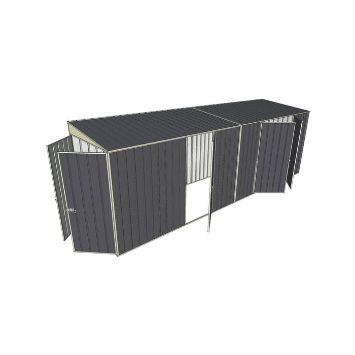 Build-a-Shed 1.5 x 6 x 2m Single and Double Hinged Side Door Skillion Shed - Grey