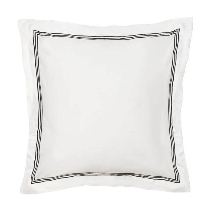 Grosvenor House 500TC Hotel Embroidered European Pillowcase White With Black