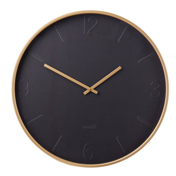 Amalfi Modern Black Wall Clock