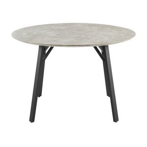 Supreme 120cm Round Dining Table Faux Marble Melamine Top Stone Grey