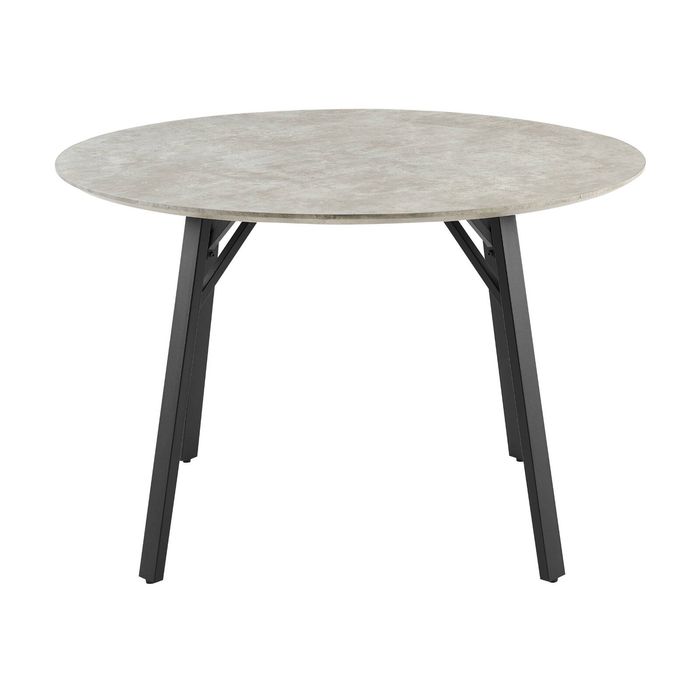 Supreme 120cm Round Dining Table Faux Marble Melamine Top Stone Grey