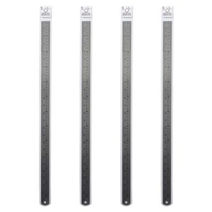 4x Kent Steel Ruler 600mm Imp/met Home/school Technical Drawing/graphic Design